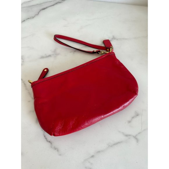 Coach Red Leather Wristlet - Picture 4 of 5